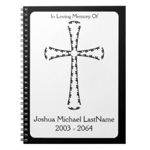 elegant cross memorial book