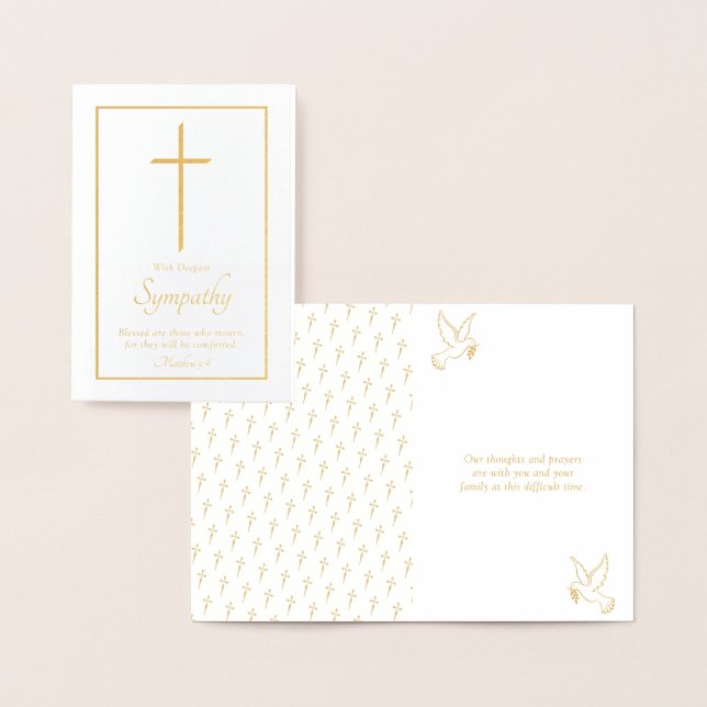 Elegant Cross Sympathy Foil Card (Display)