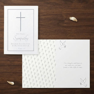 Elegant Cross Sympathy Foil Card