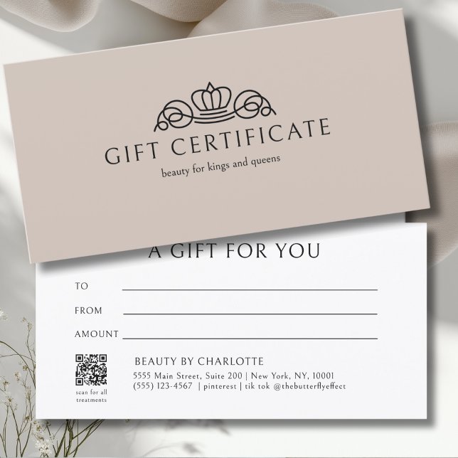 Elegant Crown Salon Light Brown Gift Certificate (Elegant Crown Salon Light Brown Gift Certificate)