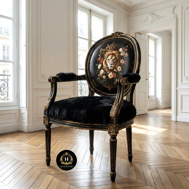 Elegant Crowned Lion Floral Frame Luxury Boutique  Tissue Paper (Creator Uploaded)