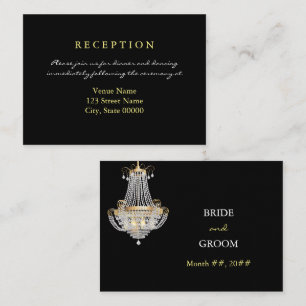 Elegant crystal chandelier wedding reception enclosure card