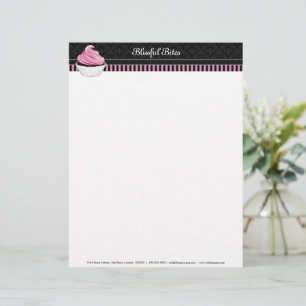 Elegant Cupcake and Damask Bakery Letterhead