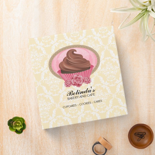 Elegant Cupcake Bakery 1.5 Inch Binder (In Situ)