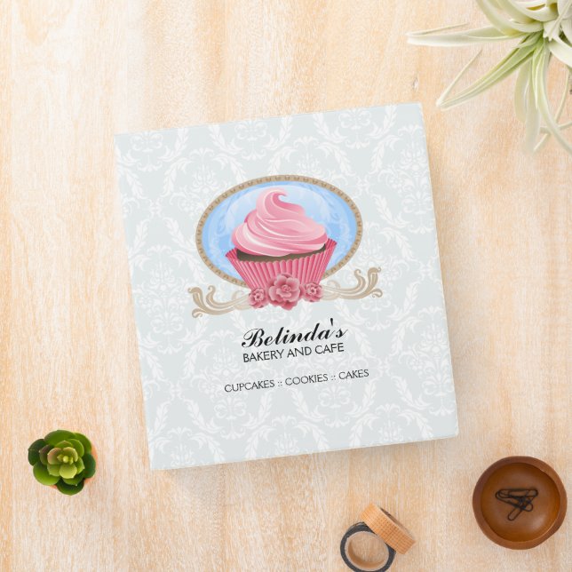 Elegant Cupcake Bakery 1 Inch Binder (In Situ)