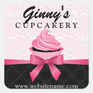 Elegant Cupcake Bakery Box Seals