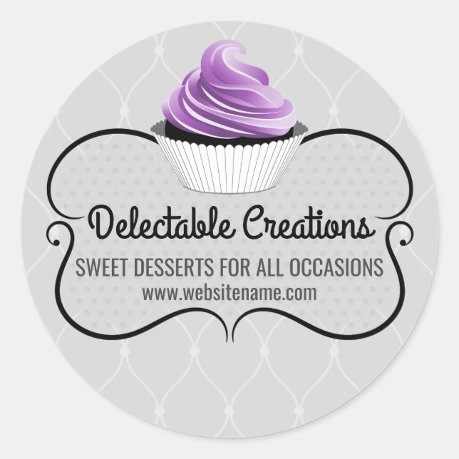 Elegant Cupcake Bakery Box Seals (Front)