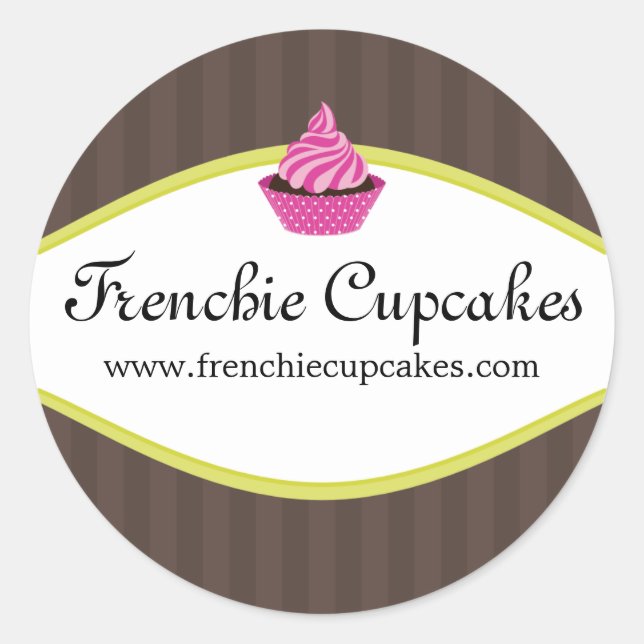 Elegant Cupcake Bakery Stickers (Front)