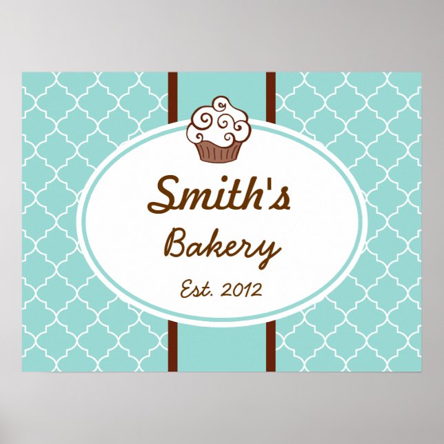 Elegant Cupcake Business Sign Art  Print (Front)