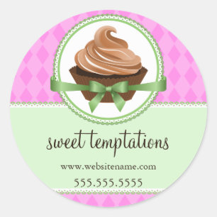 Elegant Cupcake Mint Bakery Box Packaging Seals