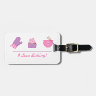 Elegant Cupcake Mitten Baking Baker Cook Luggage Tag