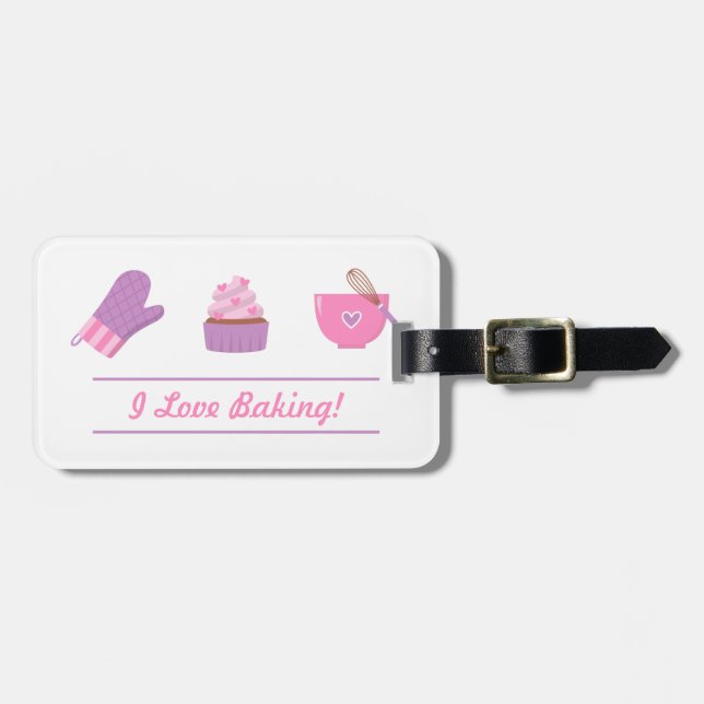 Elegant Cupcake Mitten Baking Baker Cook Luggage Tag (Front Horizontal)