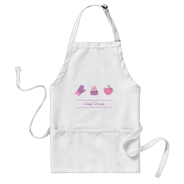 Elegant Cupcake Mitten Baking Baker Cook Standard Apron (Front)