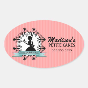 Elegant Cupcake Silhouette Bakery Box Seals