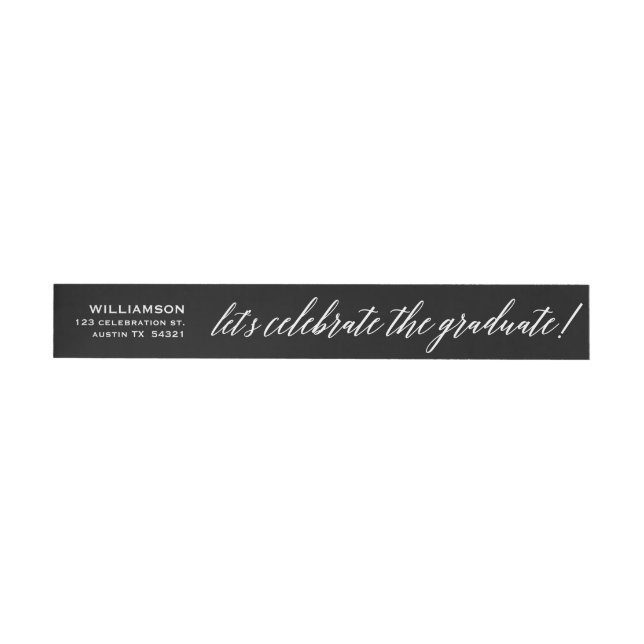 Elegant Cursive Celebrate the Graduate Seal Wraparound Address Label (Individual)