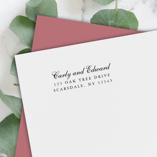 Elegant Cursive Couple Name Return Address  Self-inking Stamp (Creator Uploaded)