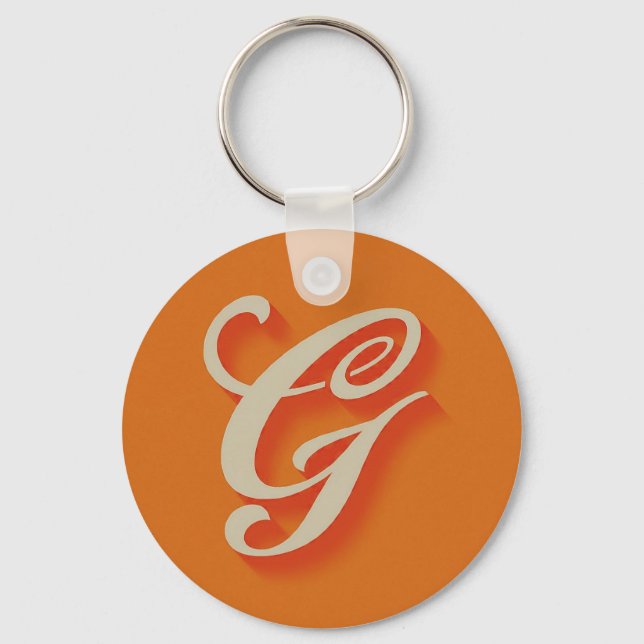  Elegant Cursive "G" Keychain (Front)