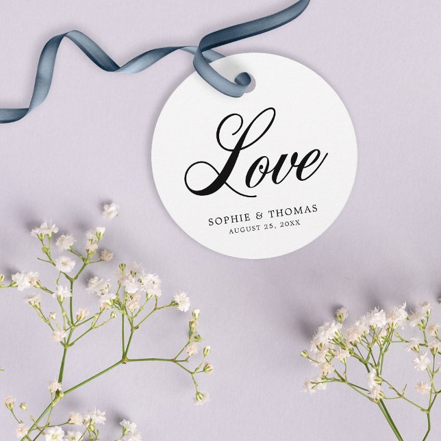 Elegant Cursive Love Wedding Favour Tags (Creator Uploaded)