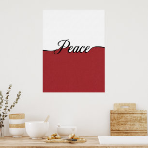 Elegant Cursive Peace Minimalist Wall Print