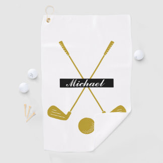 Elegant Cursive Script Custom Name Logo Golf Towel