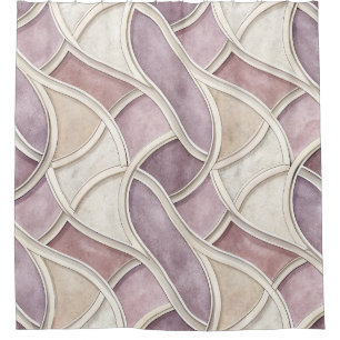 Elegant Curved in Cream and Lilac – Geometric