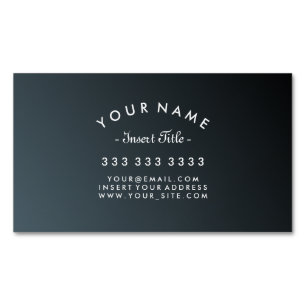 Elegant Curved Text Cadet Black Gradient Magnetic Business Card