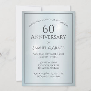 Elegant Custom 60th Wedding Anniversary Party  Invitation