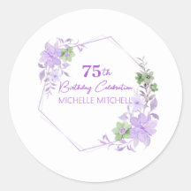 Elegant Custom 75th Birthday Lavender Floral      