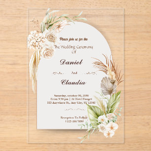 Elegant custom acrylic wedding invitations