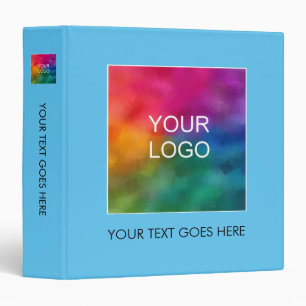 Elegant Custom Add Logo Here Elegant Sky Blue Binder