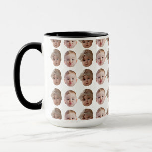 Elegant Custom Baby Face Pattern Grandpa Birthday Mug