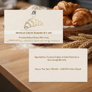 Elegant Custom Bakery Pastry & Cafe Business Card