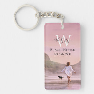 Elegant Custom Beach House  Keychain