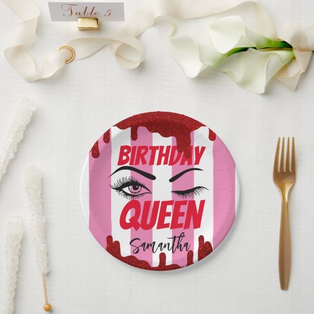 Elegant Custom Birthday 18th | 21st | 40th | 50th Paper Plate (Wedding)
