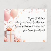Elegant Custom Birthday Card Personalized 