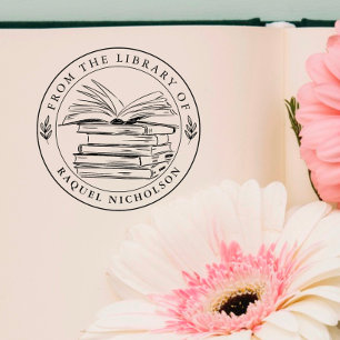 Elegant Custom Book Round Self-inking Stamp