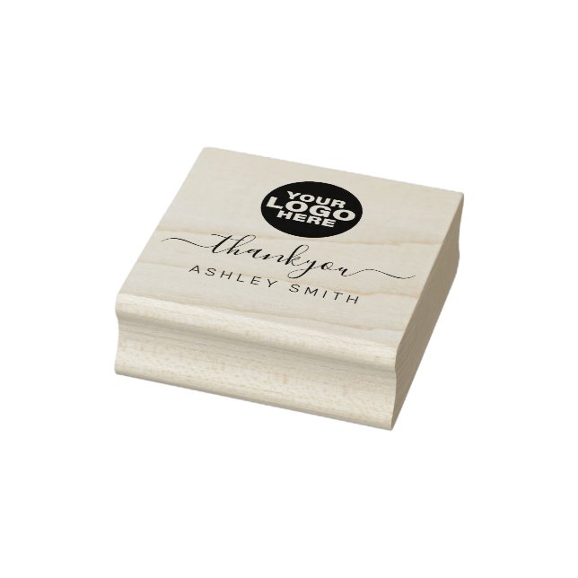 Elegant Custom Business Logo Thank You Rubber Stam Stamp (Stamp)