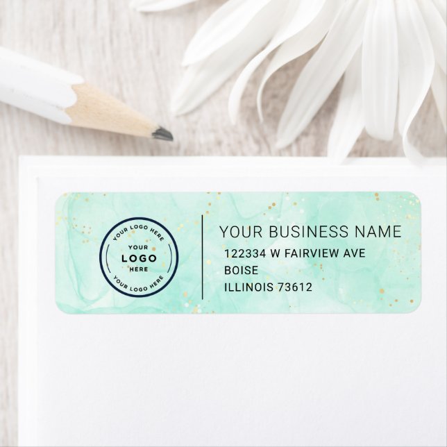 Elegant Custom Business Return Address Labe (En situation)