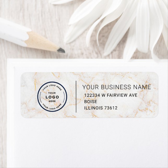 Elegant Custom Business Return Address Labe (En situation)