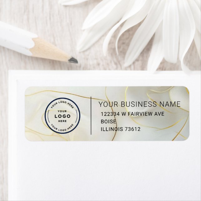 Elegant Custom Business Return Address Label (En situation)