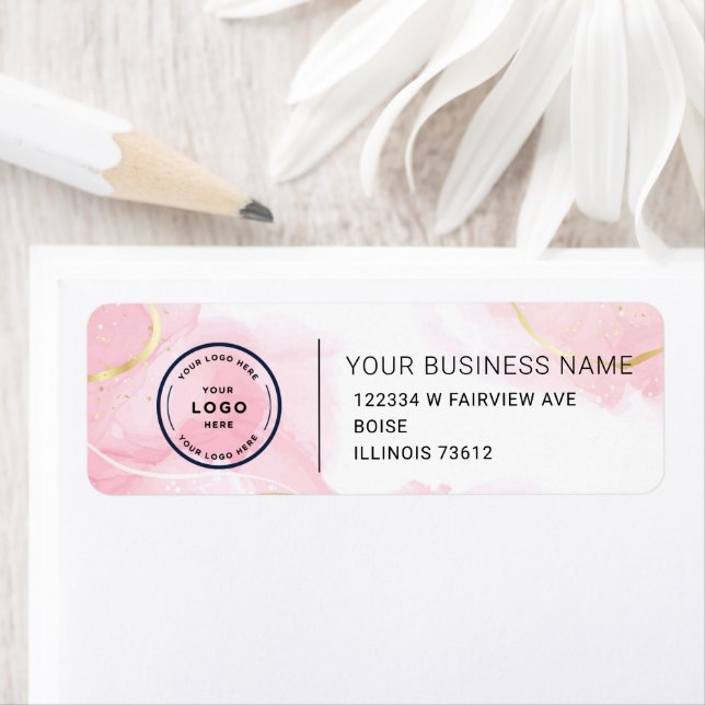 Elegant Custom Business Return Address Label (En situation)