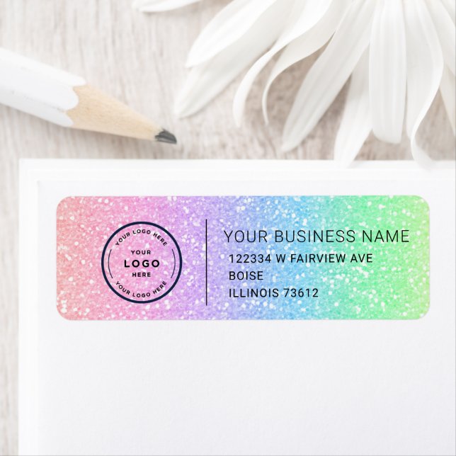 Elegant Custom Business Return Address Label (En situation)