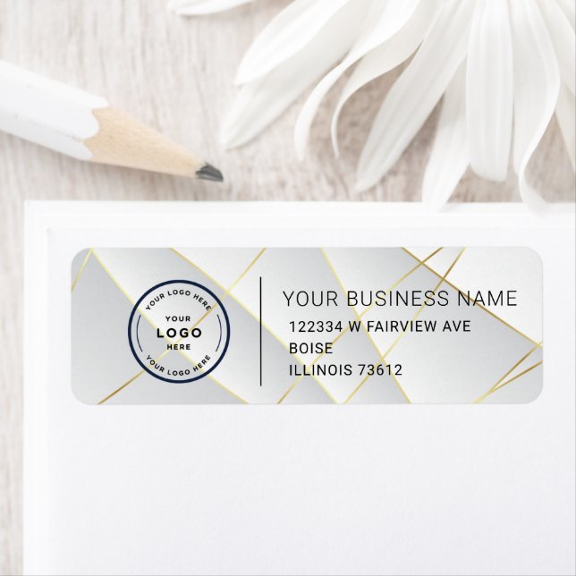 Elegant Custom Business Return Address Label (En situation)
