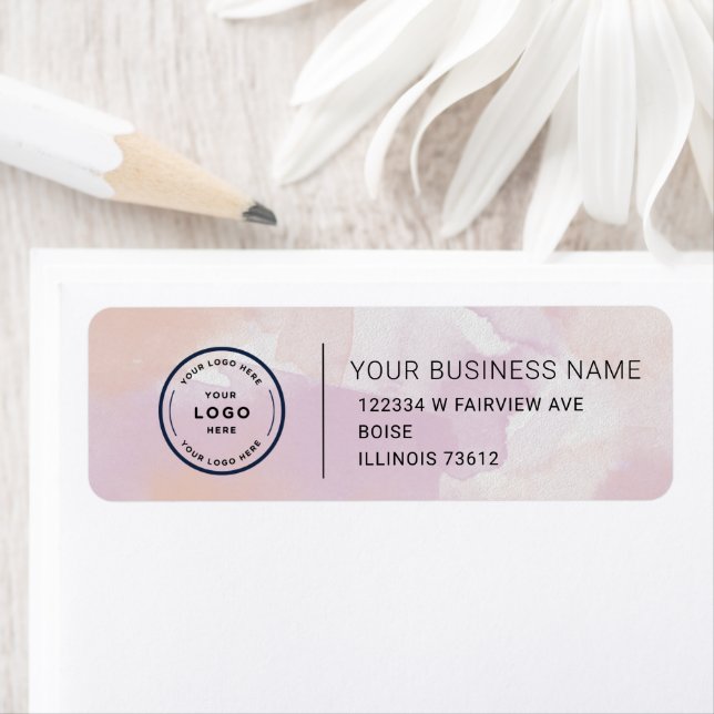 Elegant Custom Business Return Address Label (En situation)
