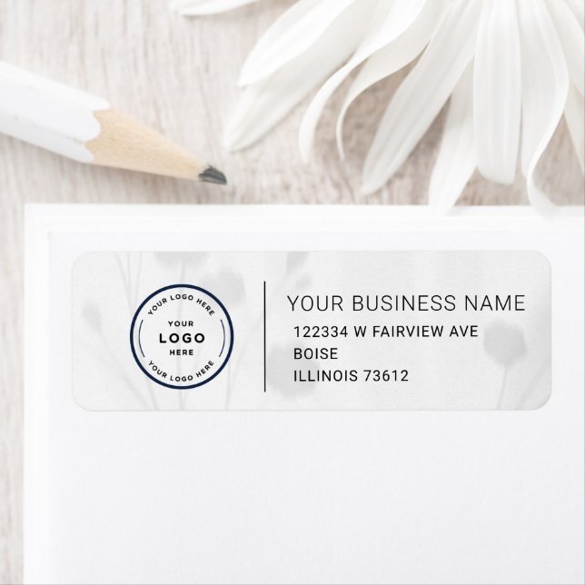 Elegant Custom Business Return Address Label (En situation)