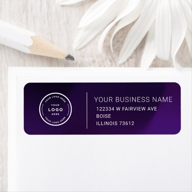 Elegant Custom Business Return Address Label (En situation)