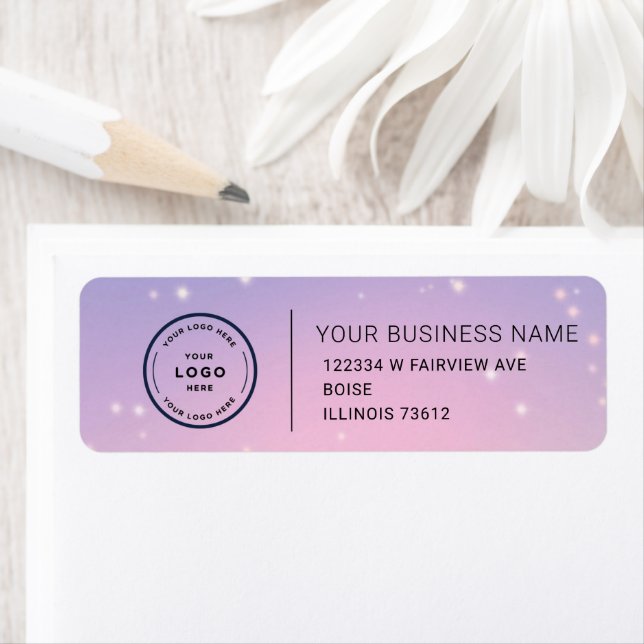 Elegant Custom Business Return Address Label (En situation)