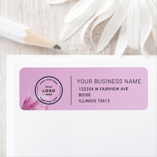 Elegant Custom Business Return Address Label (En situation)