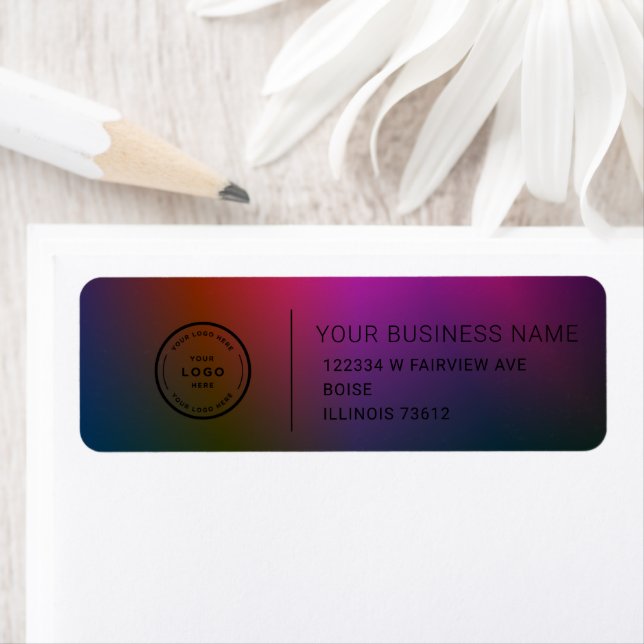 Elegant Custom Business Return Address Label (En situation)