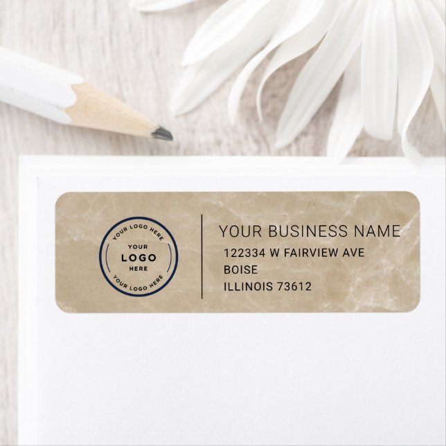 Elegant Custom Business Return Address Label (En situation)